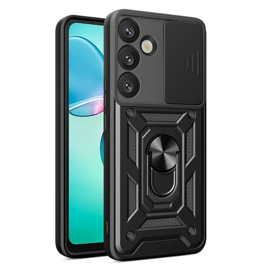Galaxy A57 5G Handyhülle – Gehäuse mit verschiebbarem Kameradeckel aus PC + TPU-Kickstand