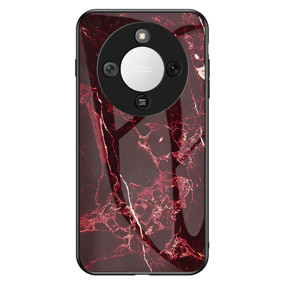 Phone Case For Honor Magic8 Lite 5G / X9d 5G / X70 5G Marble Pattern Tempered Glass + PC + TPU Protective Phone Cover