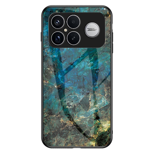 Phone Case For Xiaomi Poco F8 Ultra / Redmi K90 Pro Max 5G Marble Pattern Tempered Glass + PC + TPU Protective Phone Cover