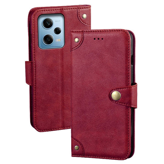 IDEWEI For Xiaomi Redmi Note 12 Pro 5G / Note 12 Pro Speed 5G / Poco X5 Pro 5G Phone Case Shockproof Fine Texture TPU+PU Leather Flip Wallet Cover Stand