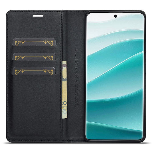 Xiaomi Redmi Note 15 5G (Global) / Xiaomi Redmi Note 15 4G (Global) / Xiaomi Poco M8 5G Handyhülle – LC.IMEEKE Wallet Case Redmi Note 15 5G (Global) / 15 4G (Global) aus Leder mit Karbonfaser-Textur