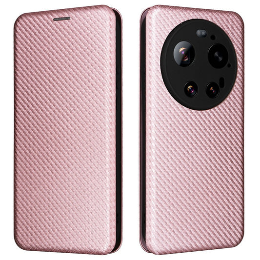 Xiaomi 17 Ultra 5G Handyhülle – aus sturzsicherem PU-Leder mit Kohlefaser-Textur