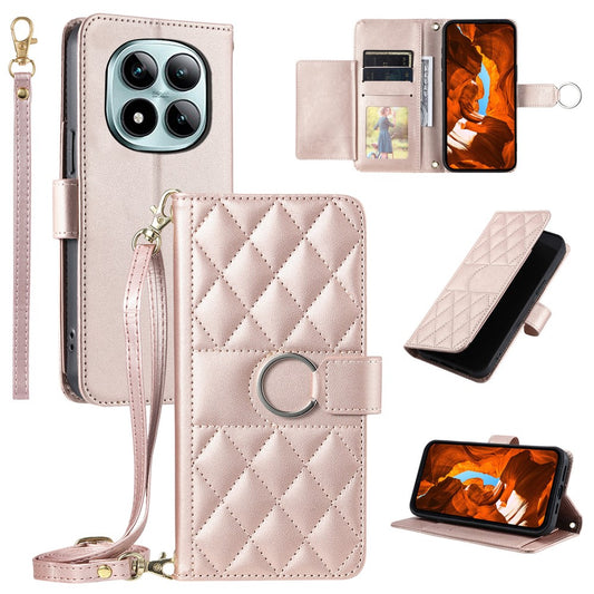 Xiaomi Redmi Note 15 Pro+ 5G (Global) / Xiaomi Poco M8 Pro 5G Wallet-Handyhülle – Poco M8 Pro 5G Ring Schnalle Standfunktion Rhombus Crossbody Leder Mobile
