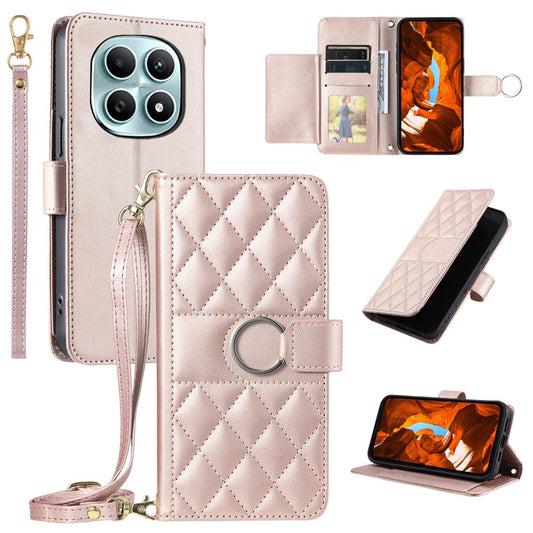 Xiaomi Redmi Note 15 5G (Global) / Xiaomi Redmi Note 15 4G (Global) / Xiaomi Poco M8 5G Wallet-Handyhülle – Crossbody Leather Case 15 4G (Global) / Poco M8 5G Ringschnalle Standfunktion Rhombus Mobile