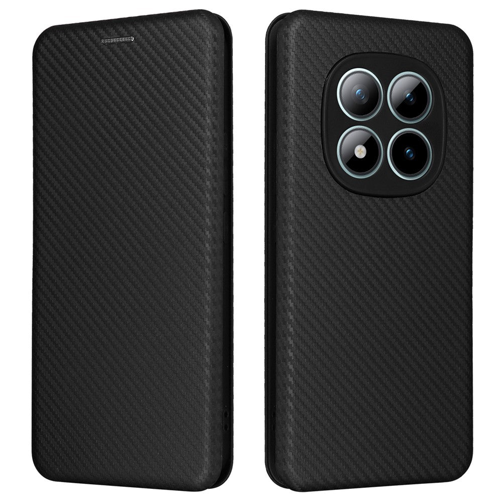 For Xiaomi Redmi Note 15 Pro+ 5G (Global) / Poco M8 Pro 5G Case Carbon Fiber Texture Drop-Proof PU Leather Phone Cover