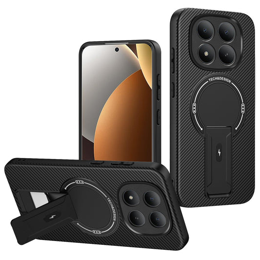 Xiaomi Redmi Note 15 Pro+ 5G (Global) / Xiaomi Poco M8 Pro 5G Handyhülle – Phone Case Redmi Note 15 Pro+ 5G (Global) Carbonfaser-Textur PC + TPU- mit Ständer