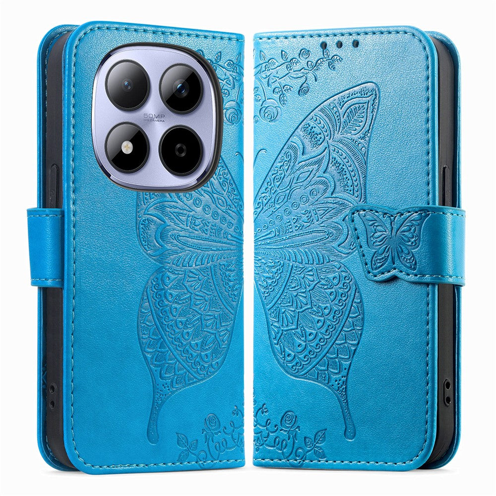 For Xiaomi Redmi Note 15 Pro 5G (Global) Case with Strap Butterfly Pattern PU Leather Wallet Phone Cover