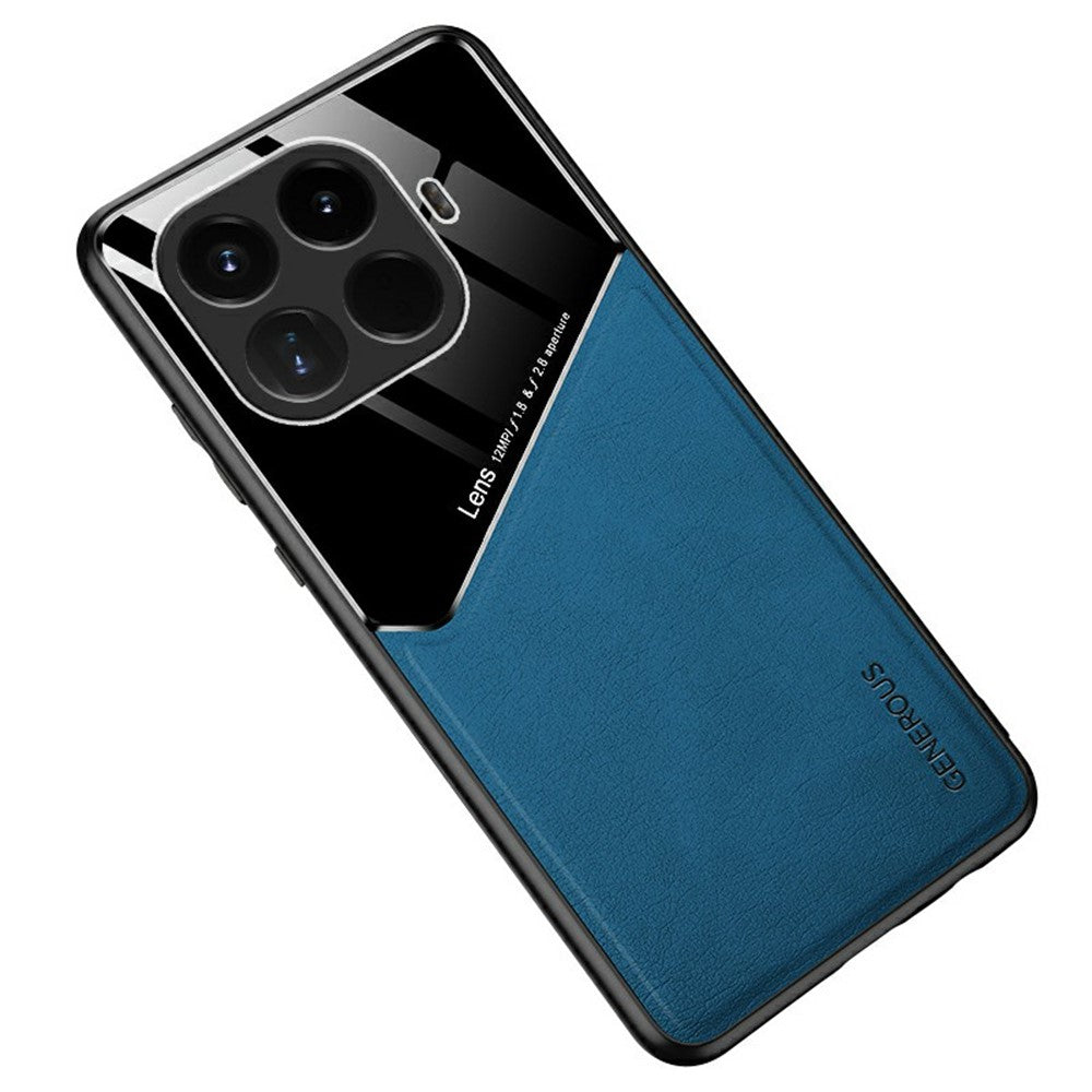 For Xiaomi 15T Pro Case Precise Cutout Leather Coated PC + TPU Phone Back Cover Built-in Metal Sheet
