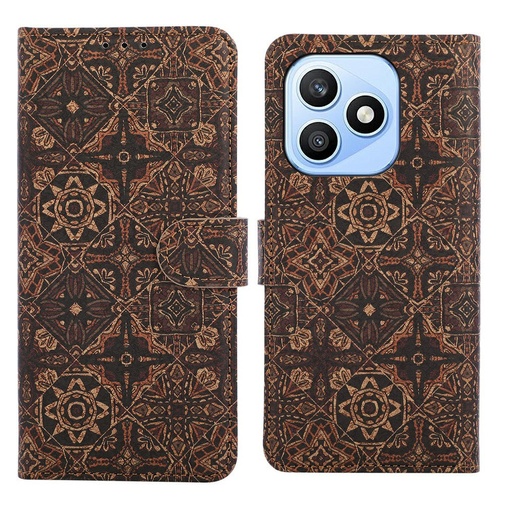 Honor X8d 4G Wallet-Handyhülle – Leder-Geldbörsenhülle im Bohème-Stil, aus TPU-PU, mit Ständer