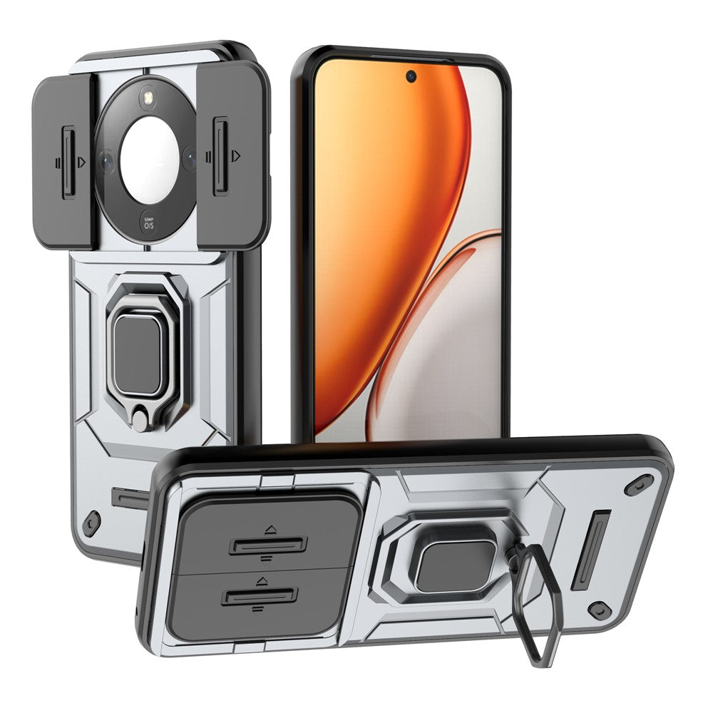 Kickstand Case for Honor Magic8 Lite 5G / X9d 5G / X70 5G PC + TPU Phone Protector with Lens Cover