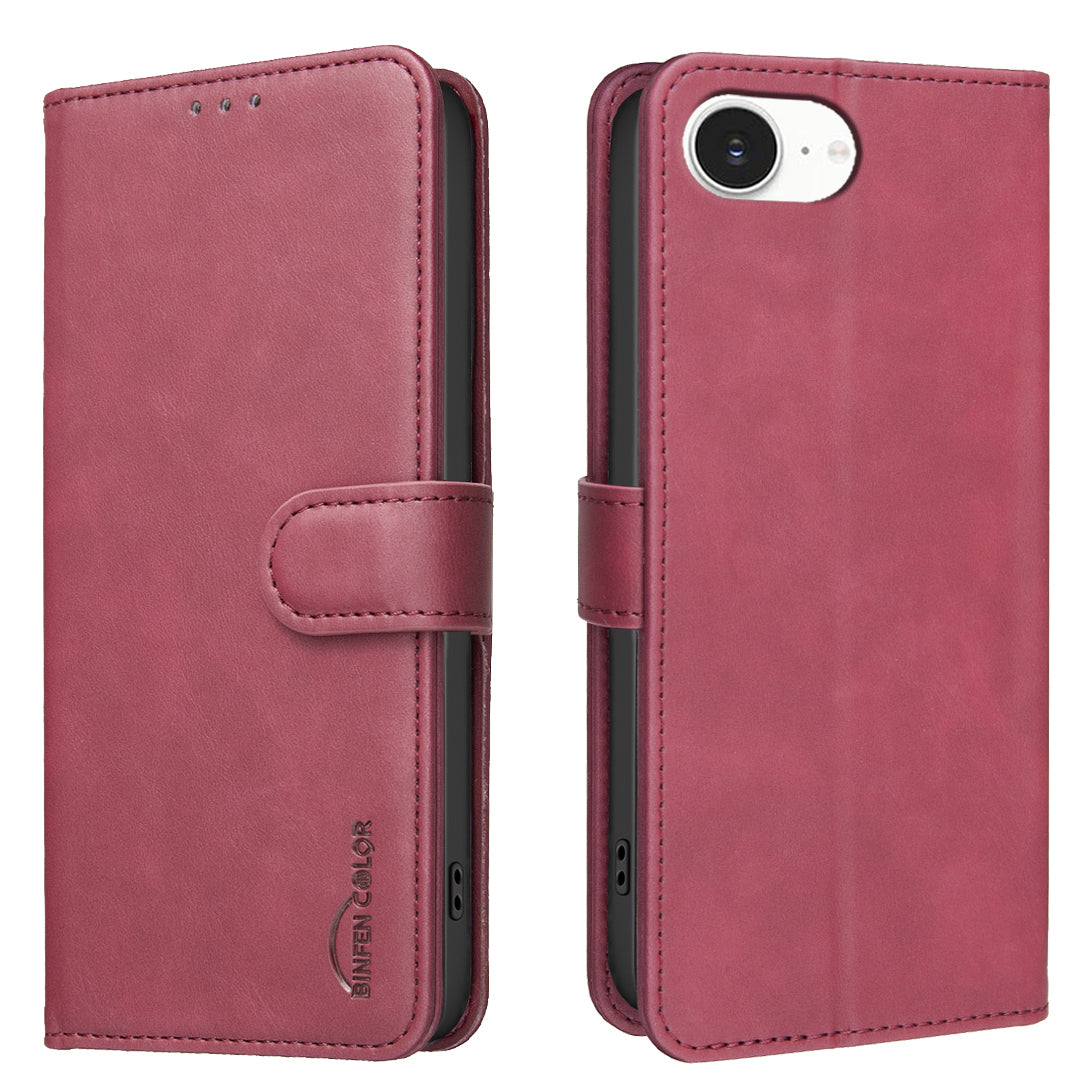 BINFEN COLOR For iPhone 17e / 16e BF37 Case RFID Blocking Wallet Stand Leather Phone Cover