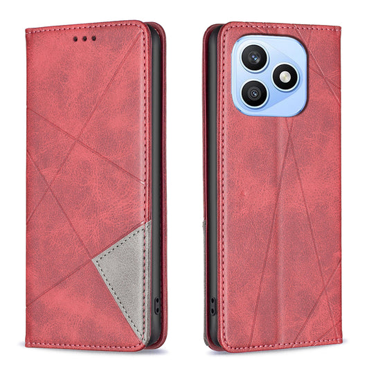 Honor X8d 4G Wallet-Handyhülle – Kratzfest, aus Leder, mit Ständer & bedruckten Kartenfächern