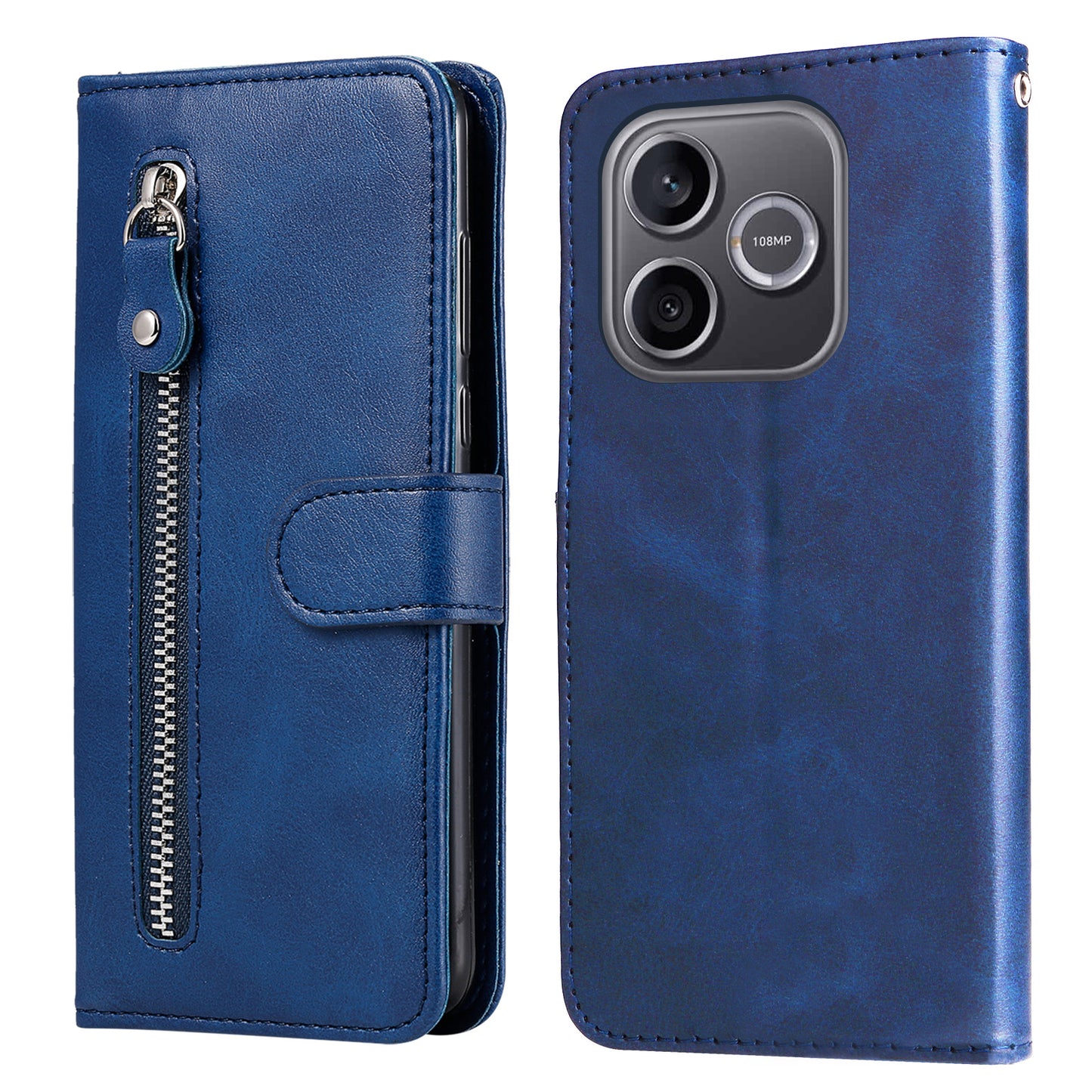 For Honor 600 Lite 5G PU Leather Cases with Zipper Pocket Wallet Phone Cover Stand
