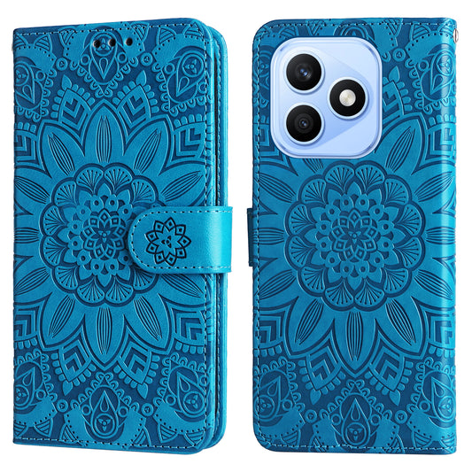 Honor X8d 4G Handyhülle – mit Sonnenblumen-Aufdruck, Leder-Geldbörsen