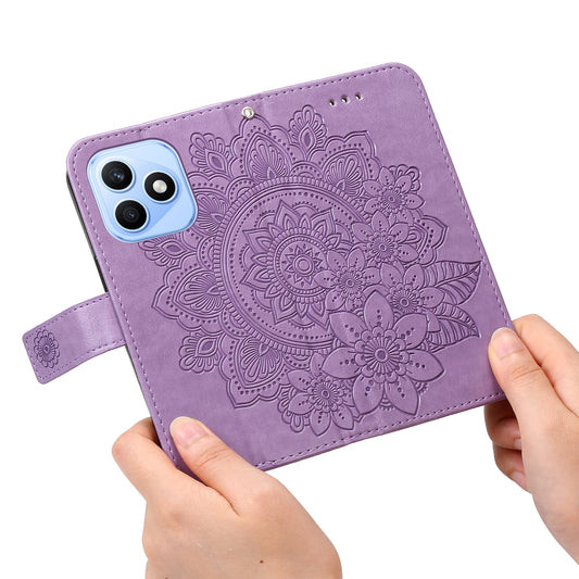 Honor X8d 4G Handyhülle – mit Blumenmuster, PU-Leder, Brieftaschenständer
