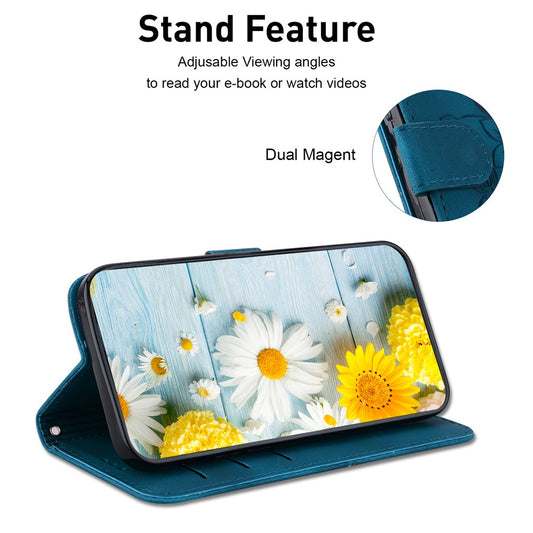 Honor X8d 4G Handyhülle – mit Standfunktion, Lilien-Blumen-Aufdruck, Leder- mit Handschlaufe