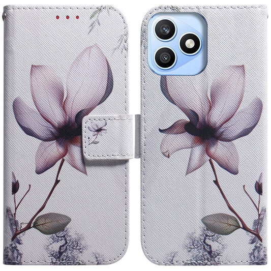 Honor X8d 4G Handyhülle – Brieftaschen- aus Leder mit Musterdruck