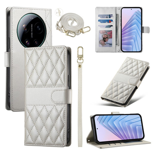 Xiaomi 17 Ultra 5G – Wallet-Handyhülle aus PU-Leder und TPU, mit Ständer, mit langem und kurzem Trageriemen