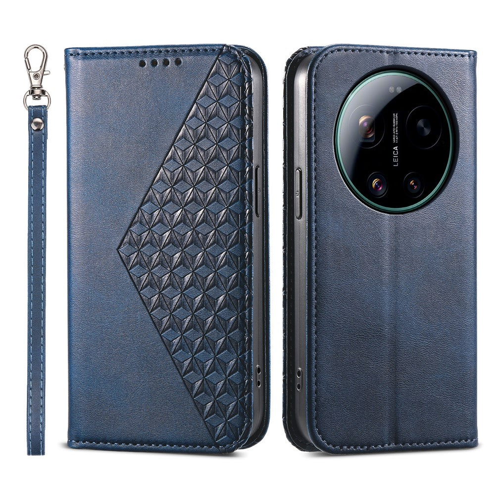 For Xiaomi 17 Ultra 5G Case Calf Texture PU Leather Wallet Phone Cover with Wrist Strap