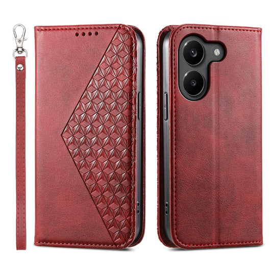 For Xiaomi Poco X8 Pro 5G / Redmi Turbo 5 5G Case Calf Texture PU Leather Wallet Phone Cover with Wrist Strap