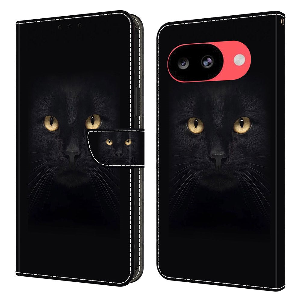 For Google Pixel 10a Case Magnetic Clasp 3D Pattern Leather Wallet Phone Cover