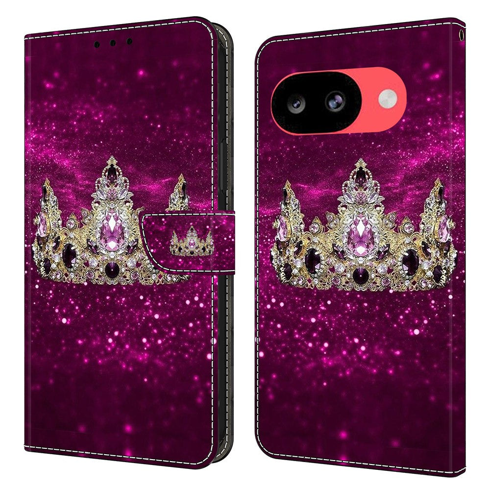 Wallet Case For Google Pixel 10a Stand Pattern Printing PU Leather Flip Phone Cover