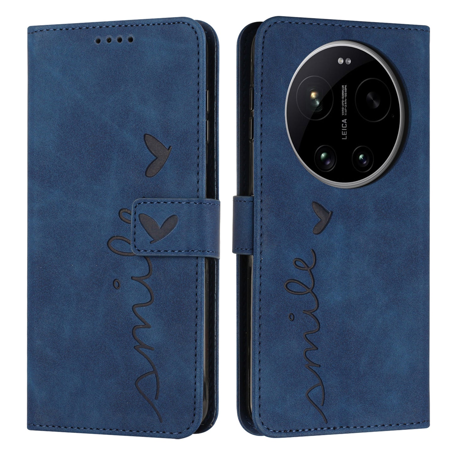 For Xiaomi 17 Ultra 5G Stand Case PU Leather Phone Cover Imprinted Heart Pattern