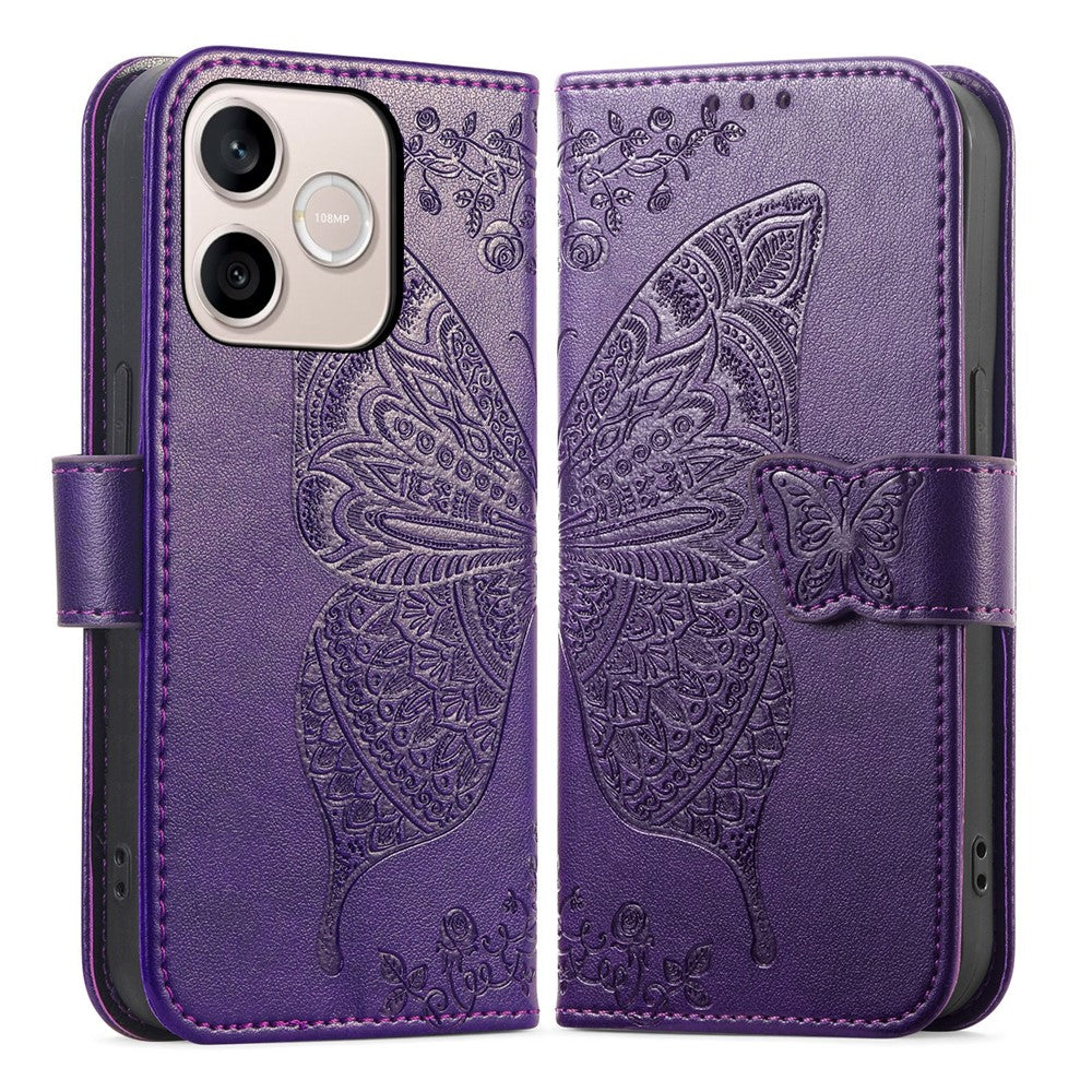 For Honor 600 Lite 5G Case with Strap Butterfly Pattern PU Leather Wallet Phone Cover