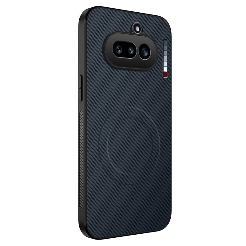 WANLONFENG For Nothing Phone (4a) TQ Series Magnetic Case Carbon Fiber Texture PC TPU Phone Cover