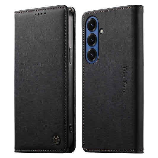 Galaxy S26+ Handyhülle – DIERFENG DF-019 Leder-Geldbörse mit magnetischem Klappdeckel und Kartenfächern, RFID-blockierend