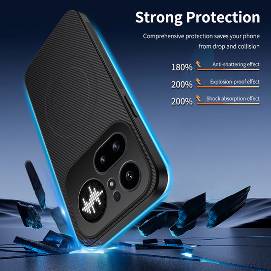 WANLONFENG For Nothing Phone (4a) Pro TQ Series Magnetic Case Carbon Fiber Texture PC TPU Phone Cover