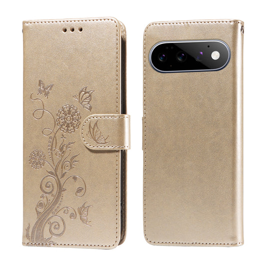 Google Pixel 11 / Google Pixel 11 Pro Handyhülle – Google Pixel 11 Lederhülle mit Schmetterlings- und Blumenaufdruck, Brieftaschenständer