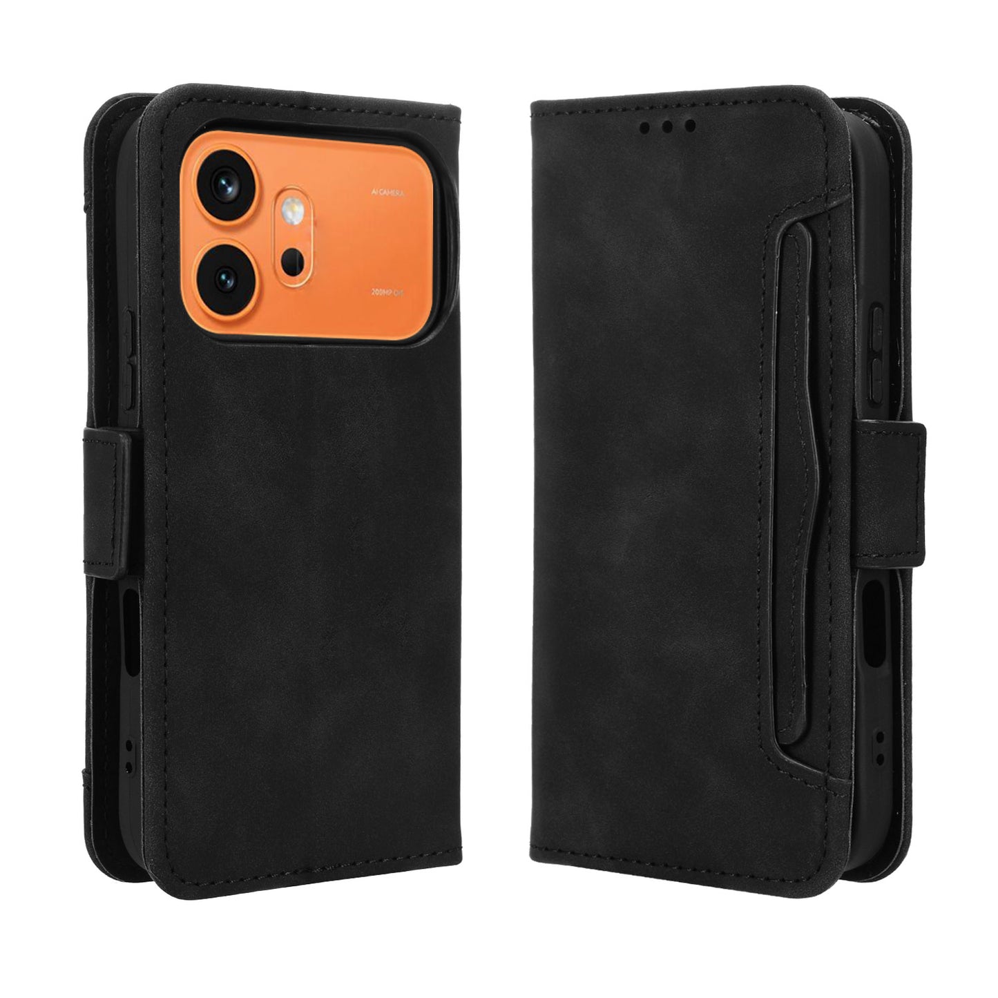 For Honor 600 5G / Honor 600 Pro 5G Leather Case Phone Wallet Cover with Multiple Card Slots
