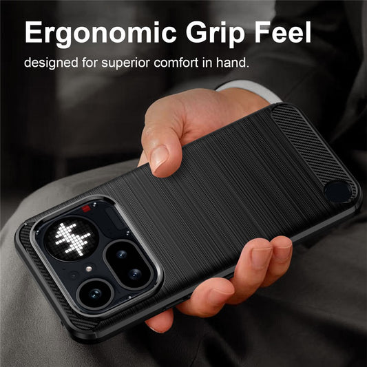For Nothing Phone (4a) Pro TPU Case Protective Phone Cover Carbon Fiber Texture Brushed