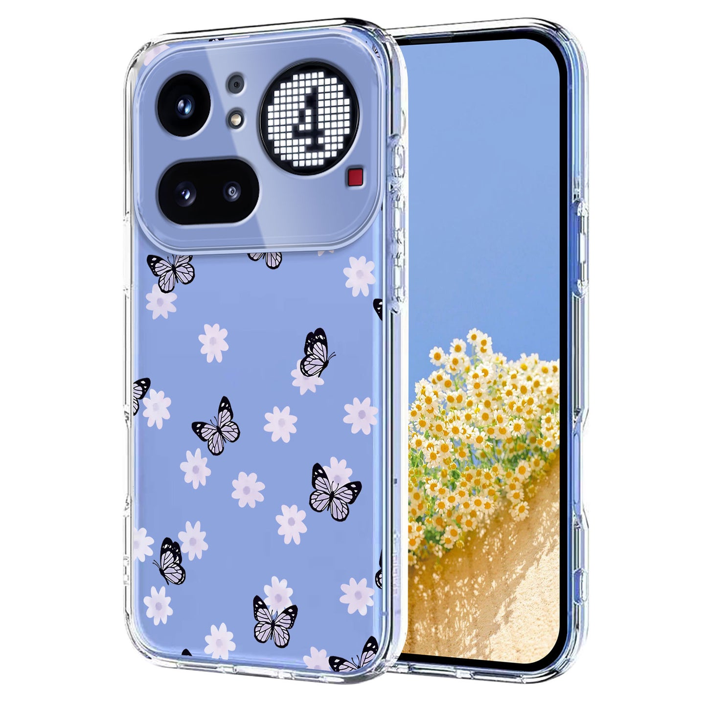 For Nothing Phone (4a) Pro Case Butterfly Floral Pattern Printing TPU Phone Back Cover