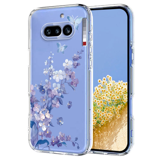 For Nothing Phone (4a) Case Butterfly Floral Pattern Printing TPU Phone Back Cover