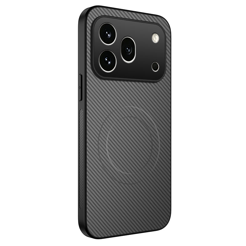WANLONFENG For Honor 600 Pro 5G TQ Series Magnetic Case Carbon Fiber Texture PC TPU Phone Cover