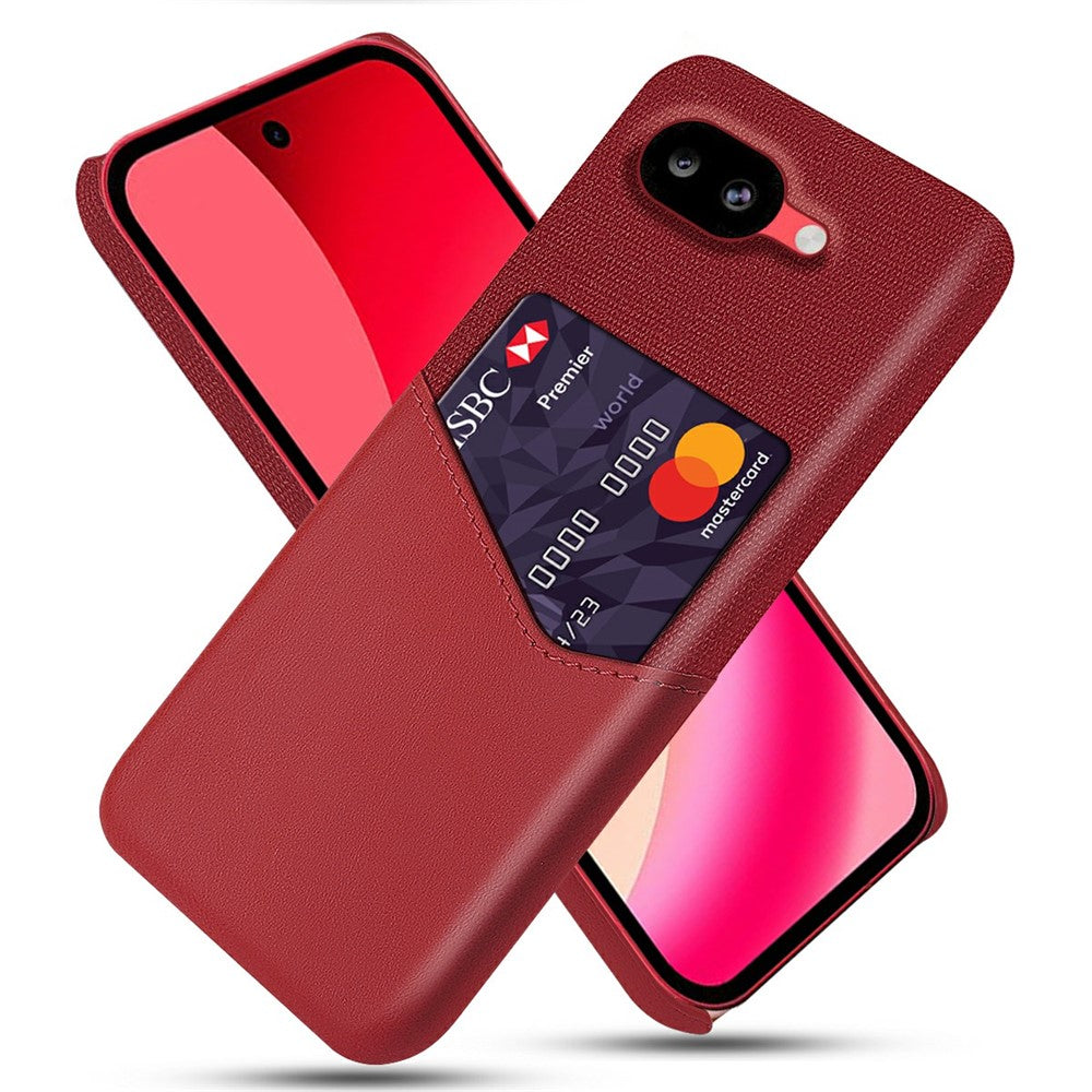 For Google Pixel 10a Case PU Leather Cloth Texture Hard PC Phone Cover with Card Holder