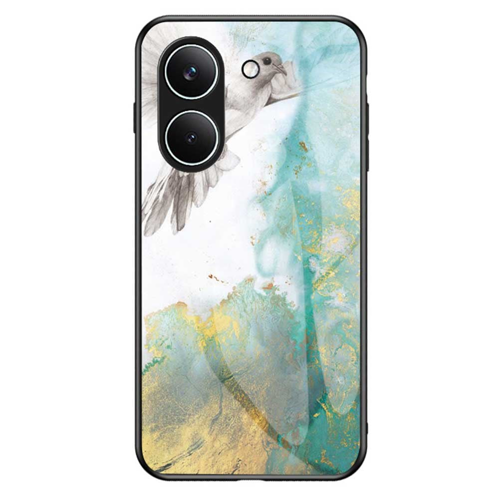 Phone Case For Xiaomi Poco X8 Pro 5G / Redmi Turbo 5 5G Marble Pattern Tempered Glass + PC + TPU Protective Phone Cover