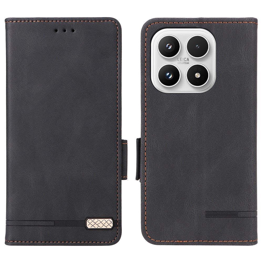 For Xiaomi 17 Case Leather Wallet Flip Phone Cover with Hardware Decor