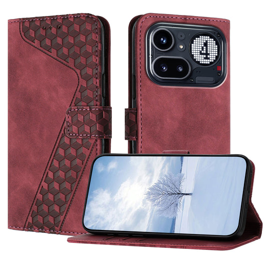 For Nothing Phone (4a) Pro Leather Case 7-Shaped Pattern Wallet Stand Shockproof Phone Cover