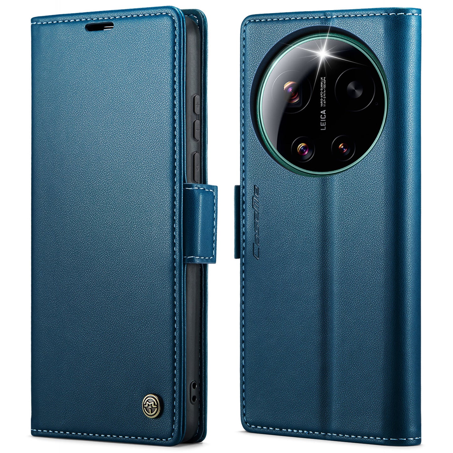 CaseMe for Xiaomi 17 Ultra 5G Case CASEME 023 Series RFID Blocking Wallet Stand Glossy Litchi Texture Leather Phone Cover