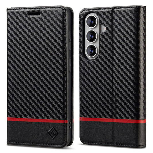 LC.IMEEKE For Samsung Galaxy A27 5G Wallet Case Carbon Fiber Texture Leather Phone Cover