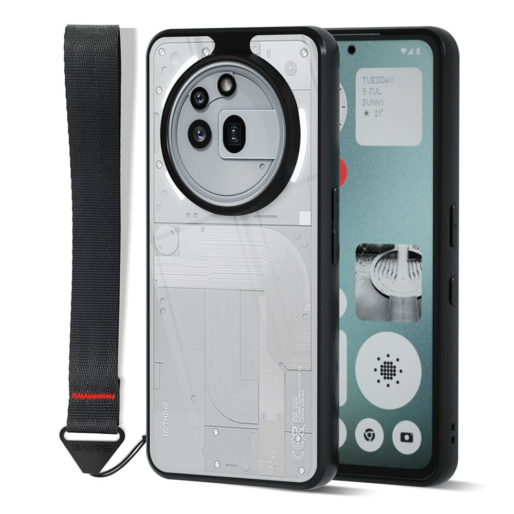 IBMRS for Nothing Phone (3a) Pro Mobile Cover Soft TPU + Hard PC Case with Wrist Strap (Precision Cutouts)