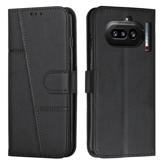 Nothing Phone (4a) Wallet-Handyhülle – Schutzhülle aus PU-Leder, mit Ziernähten, Magnetverschluss, Standfunktion & Handschlaufe