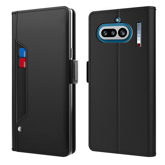 Nothing Phone (4a) Wallet-Handyhülle – Aus PU-Leder mit Ständer, Kartenhalter & Spiegel
