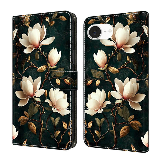 For iPhone 17e / 16e Wallet Stand Case Pattern Printing Leather Phone Cover