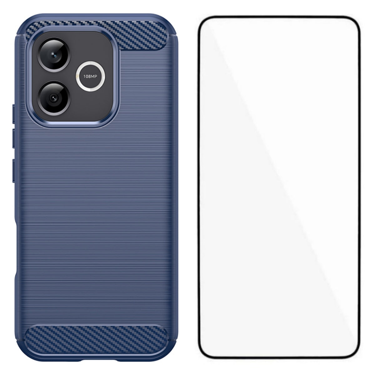 WANLONFENG for Honor 600 Lite 5G Case with Screen Film LS Series Big Lens Hole Brushed Texture TPU Phone Cover