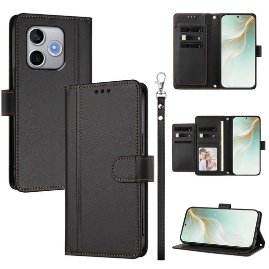 Honor 600 Lite 5G Wallet-Handyhülle – 9 Kartenfächer PU-Leder Flip mit Handschlaufe