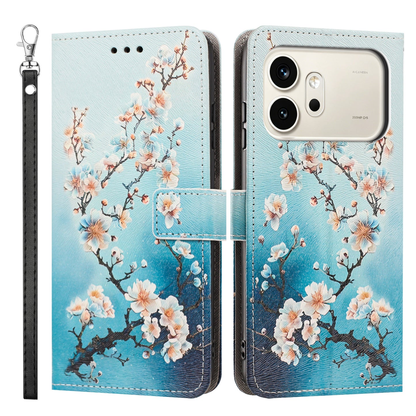 For Honor 600 Pro 5G / Honor 600 5G Case Pattern Printing PU Leather Flip Wallet Phone Cover with Wrist Strap